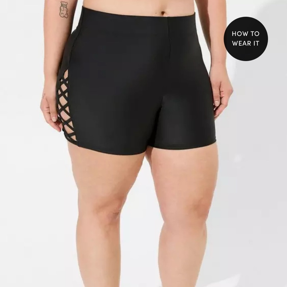 Torrid Pink Swim Shorts with Elastic Waistband - Picture 5 of 5